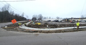 construction of sidewalk school & solz,man