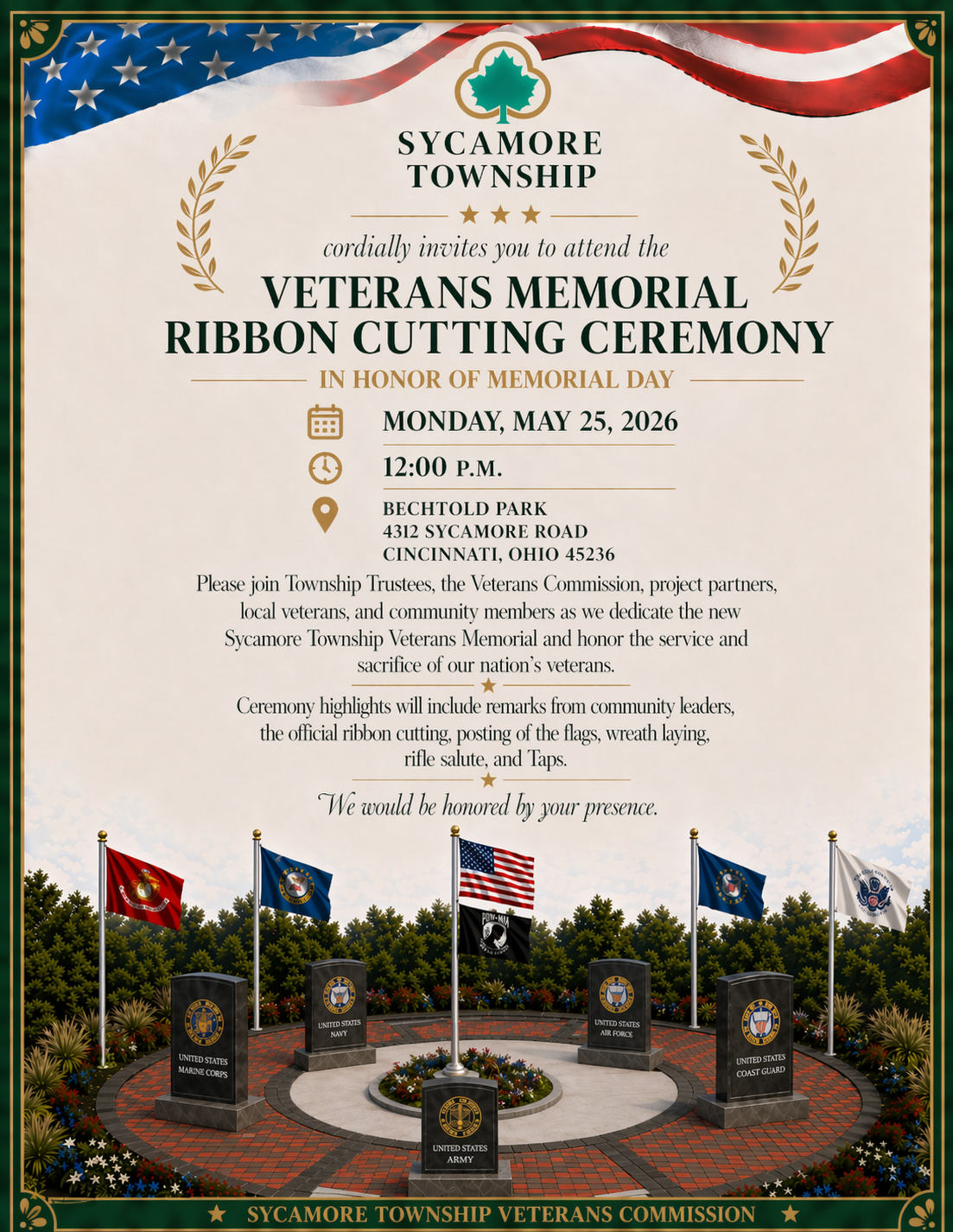 Veterans Memorial Ribbon Cutting Ceremony @ Bechtold Park