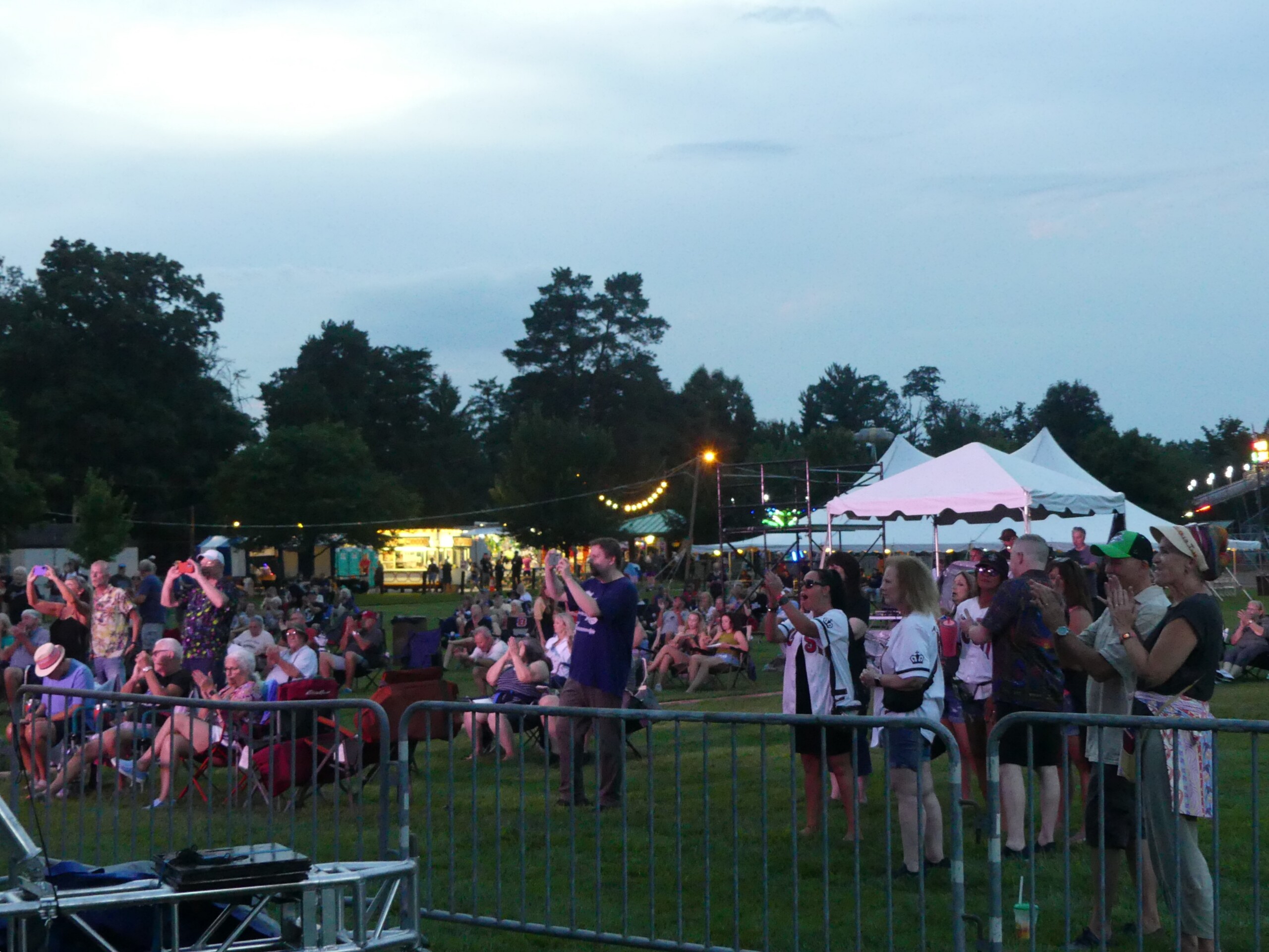 Friday band crowd at dusk taking pics