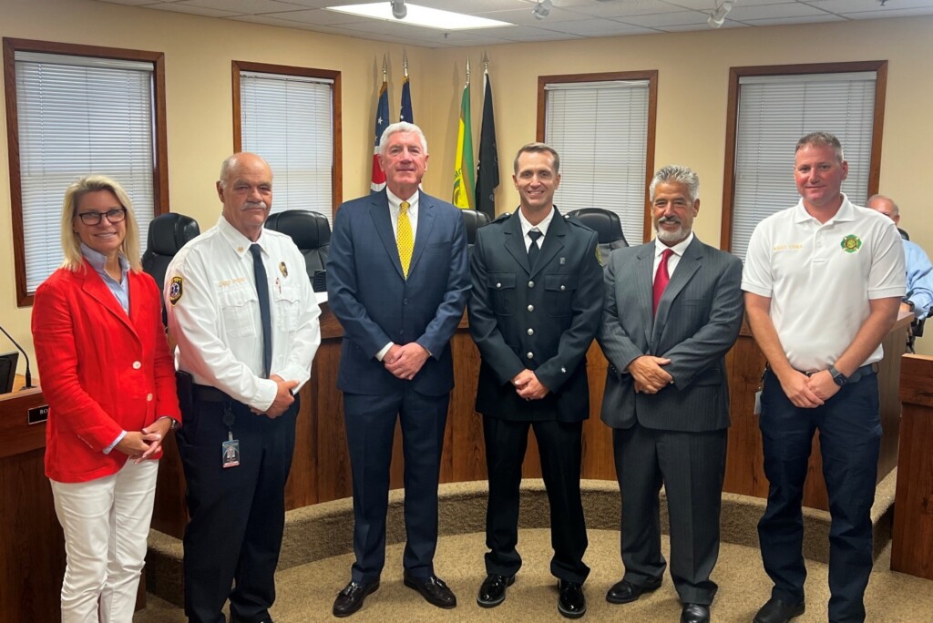 Fire Chief and Trustees with Lt. Rich