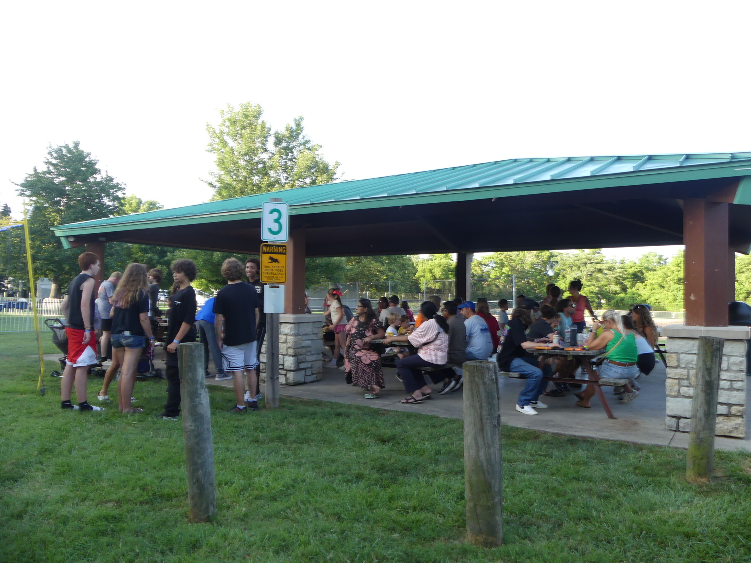 ppl in small pavillion