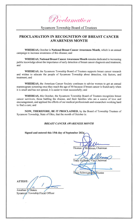 Breast Cancer Awareness Month Proclamation
